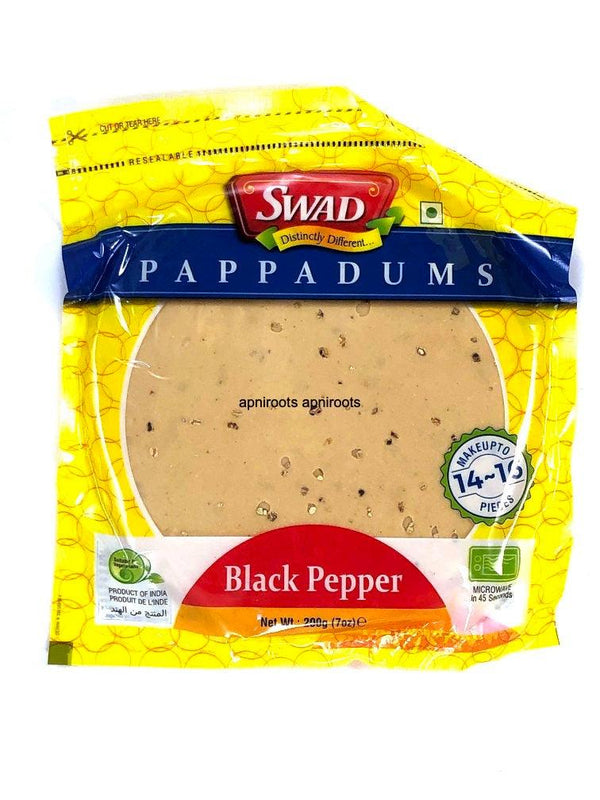 SWAD BLACK PEPPER PAPPADUM - apniroots Grocery