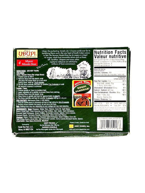 UDUPI MYSORE MASALA DOSA 4PC - apniroots Grocery