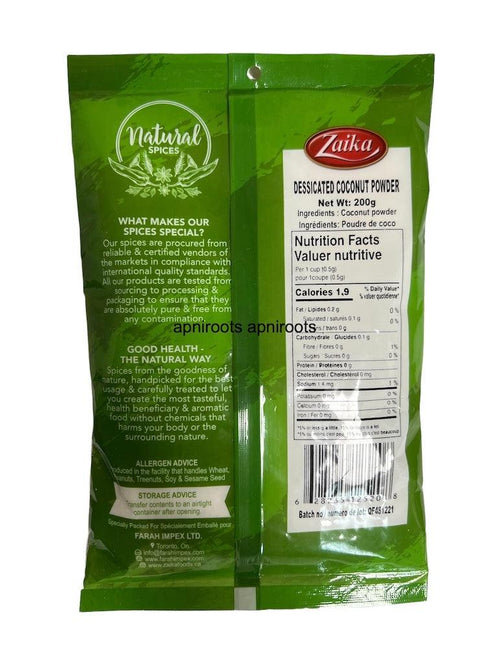 ZAIKA DESI. COCONUTPOWDER200GM - apniroots Grocery