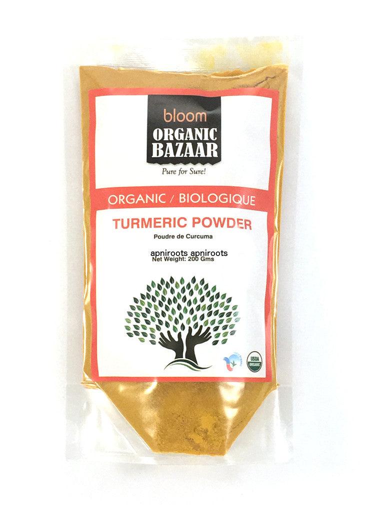 BLOOM ORGANIC BAZAAR - TURMERIC POWDER - 200GM by at apniroots Indian ...