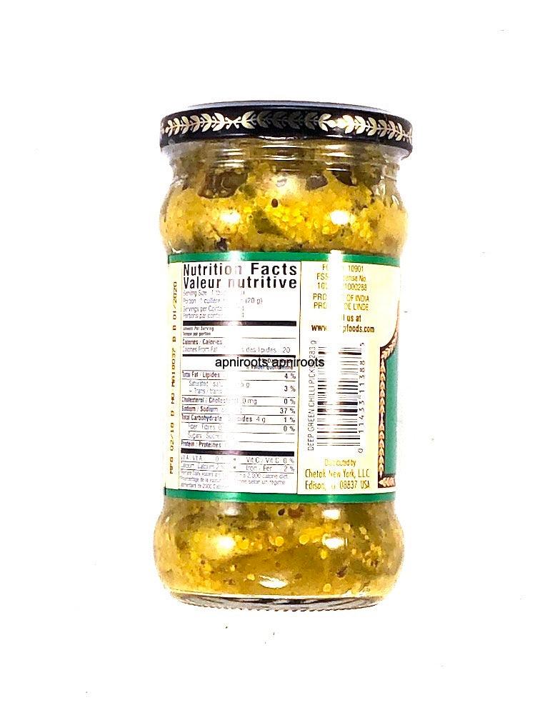 DEEP - GREEN CHILLI PICKLE - 350GM by at apniroots Indian Grocery Store ...